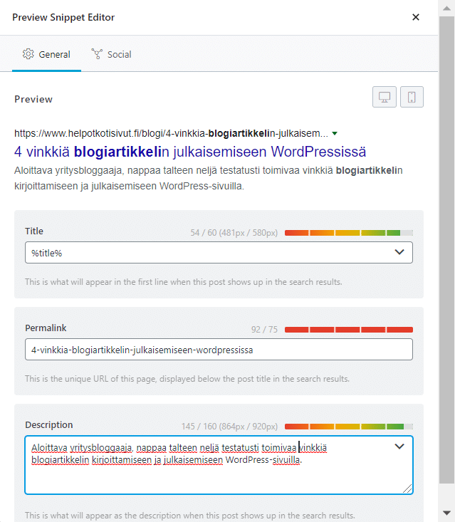 Blogiartikkelin kirjoittaminen