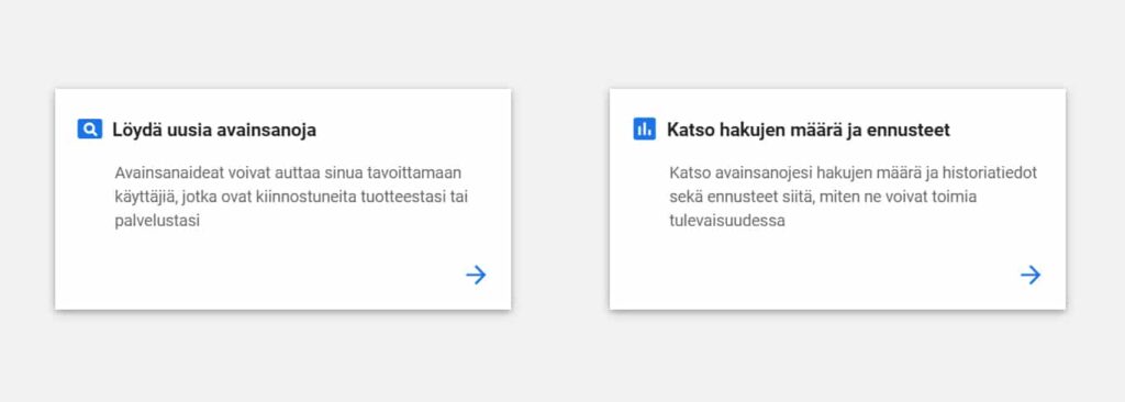 Avainsanojen suunnittelija - Google Keyword Planner