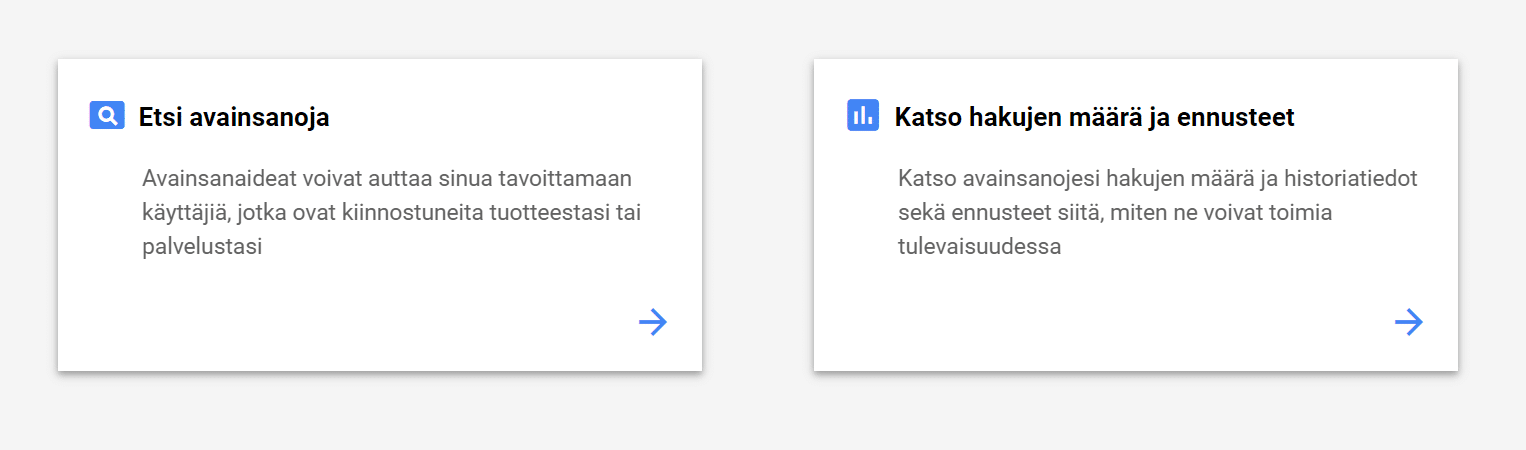 Näin aloitat avainsanasuunnittelija käytön Keyword Planner:lla