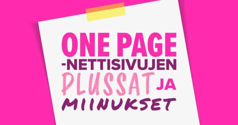 One page -nettisivujen plussat ja miinukset