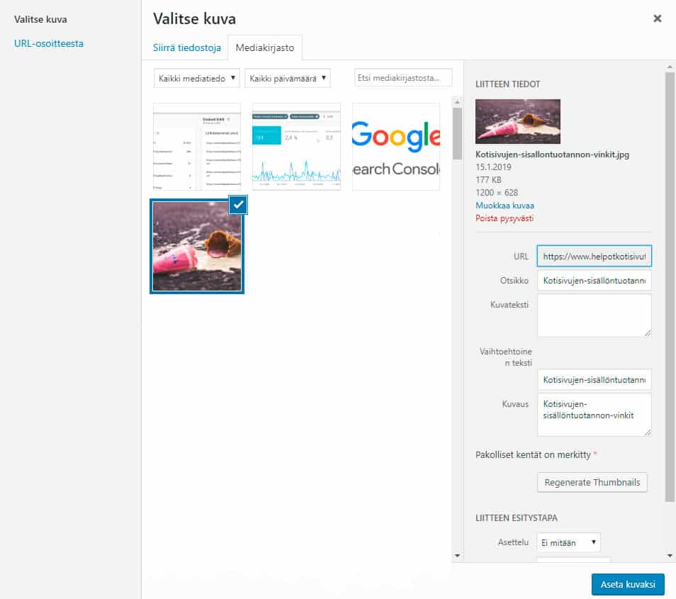 Miten kuva lisätään WordPressissä