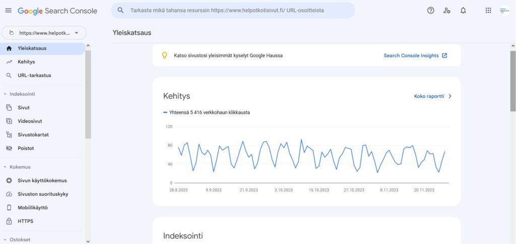 Google Search Console on hakukoneoptimoinnin perustyökalu.